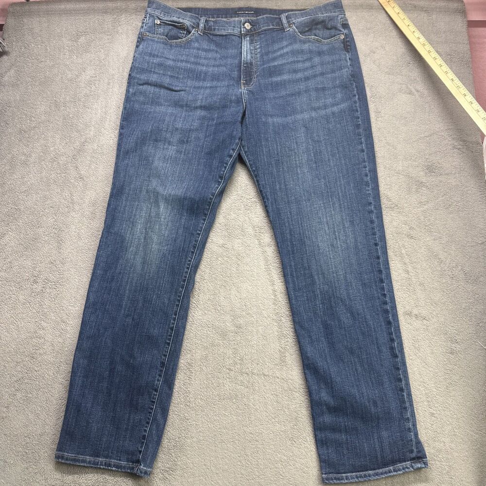 Lucky Brand Men's Blue 363 Vintage Straight Jeans Cotton Med DarkWash Zip Button